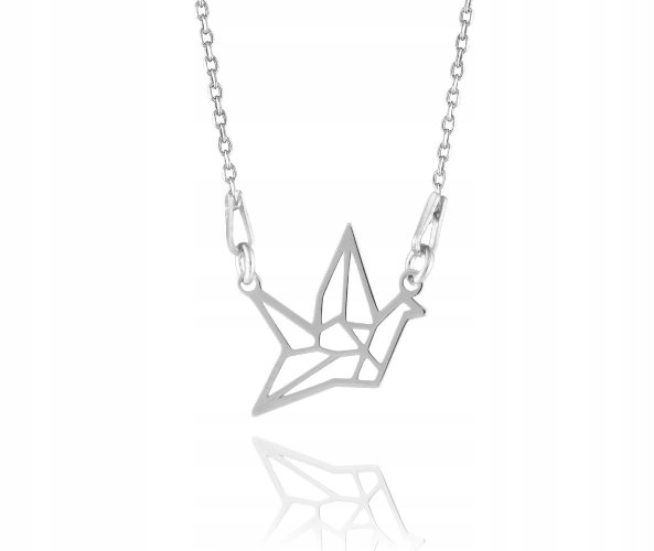 

Naszyjnik Origami Żuraw Ptak Celebrytka srebro 925