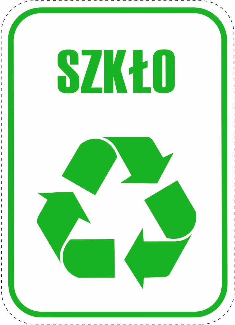 

Naklejka na kosz segregacja śmieci 28X20cm Szkło