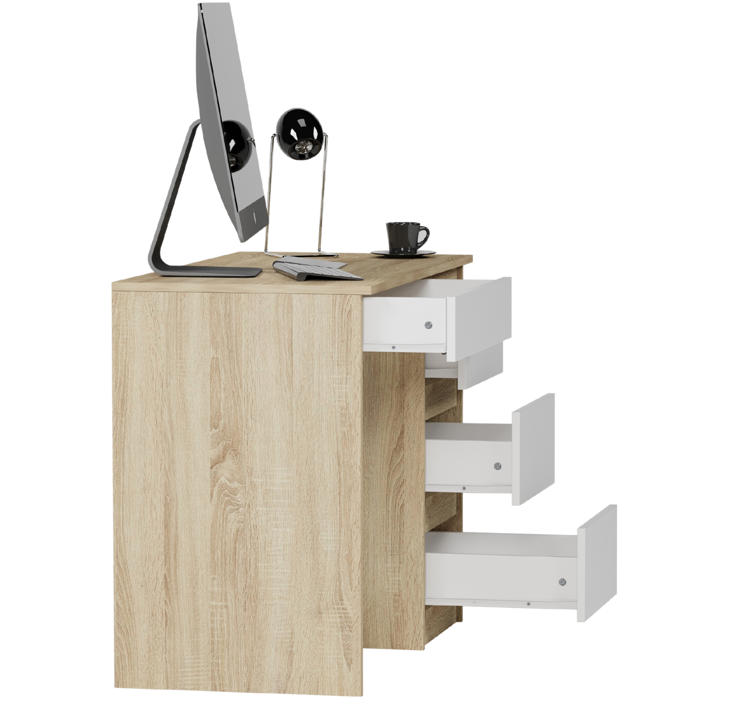 Meble Biurko komputer stolik 90cm sonoma mix N34