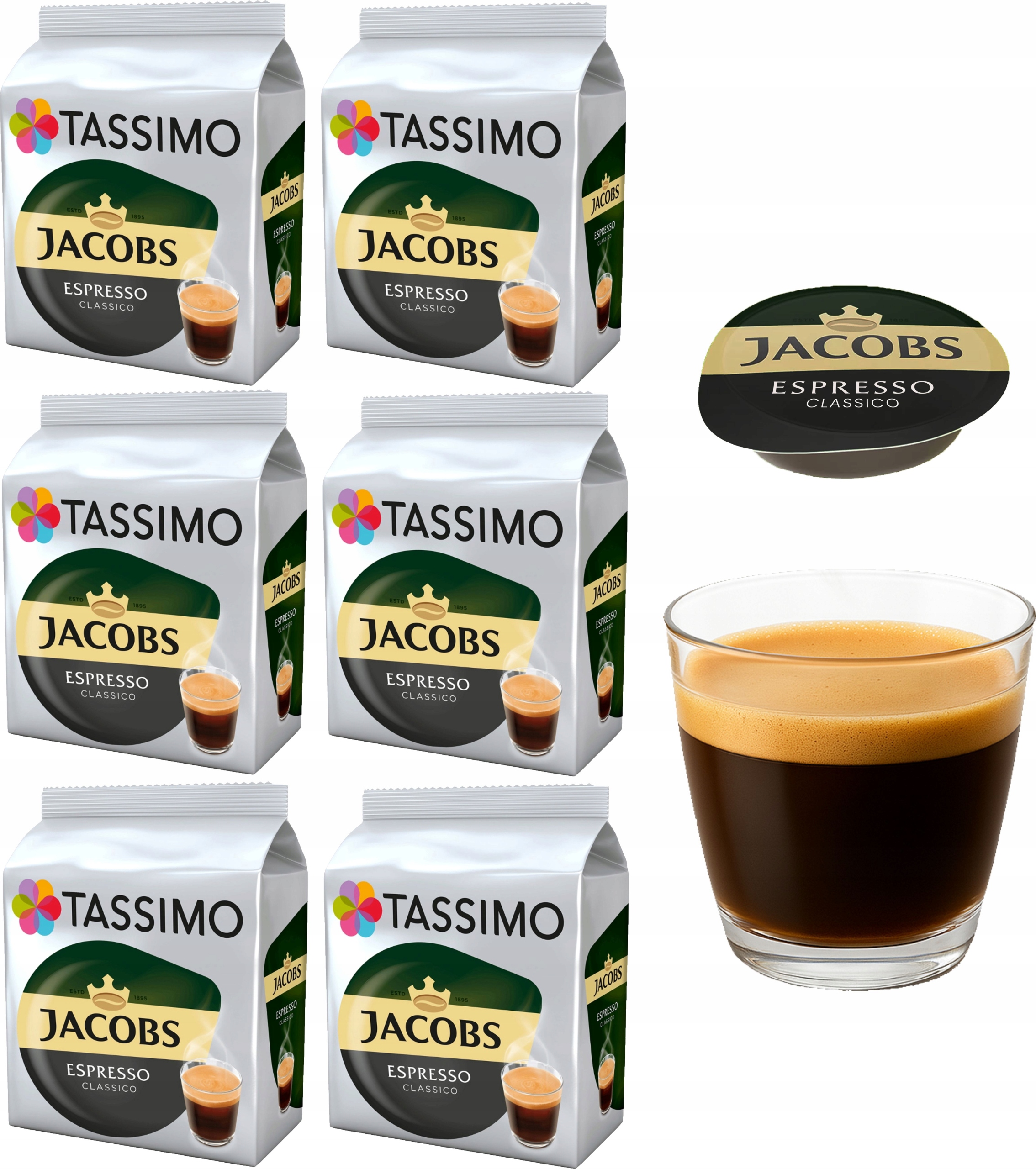 Levně Kapsle Tassimo Jacobs Espresso Classico 6 x 16