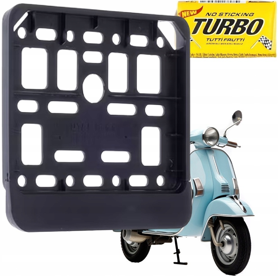Ramka Do Tablicy Rejestracyjnej Motorower Skuter Czarna Black x1