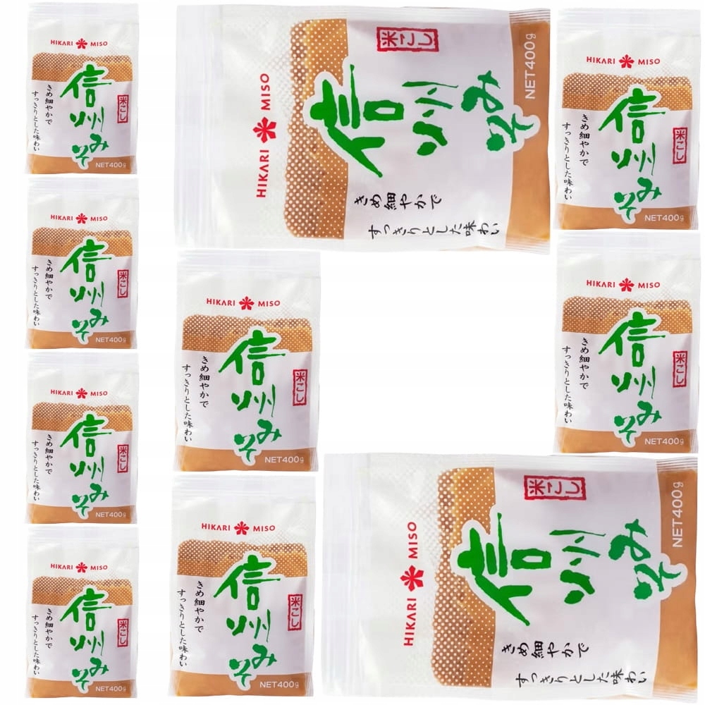 10x Pasta Sojowa Jasna Do Japońskiej Zupy Shiro Miso Japan 400g Hikari