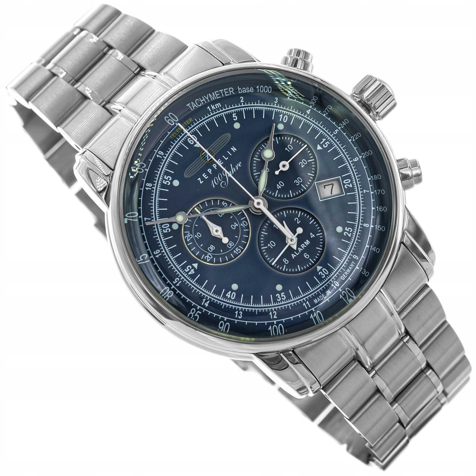 Pánské Hodinky Zeppelin 7680 MB-3 100 Jahre Na Náramku, Originální Stopky