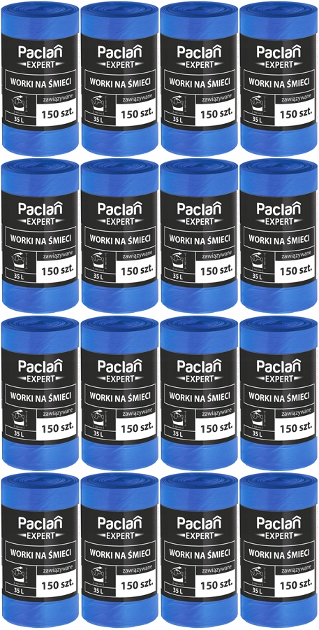 16 x Sáčky Na Odpadky Zavázané Silné Nepraskající 35L 150 Ks Paclan Expert