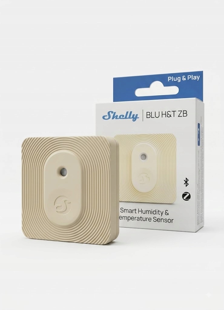 Snímač teploty a vlhkosti Zigbee, Bluetooth Shelly Ivory V Tělové Barvě