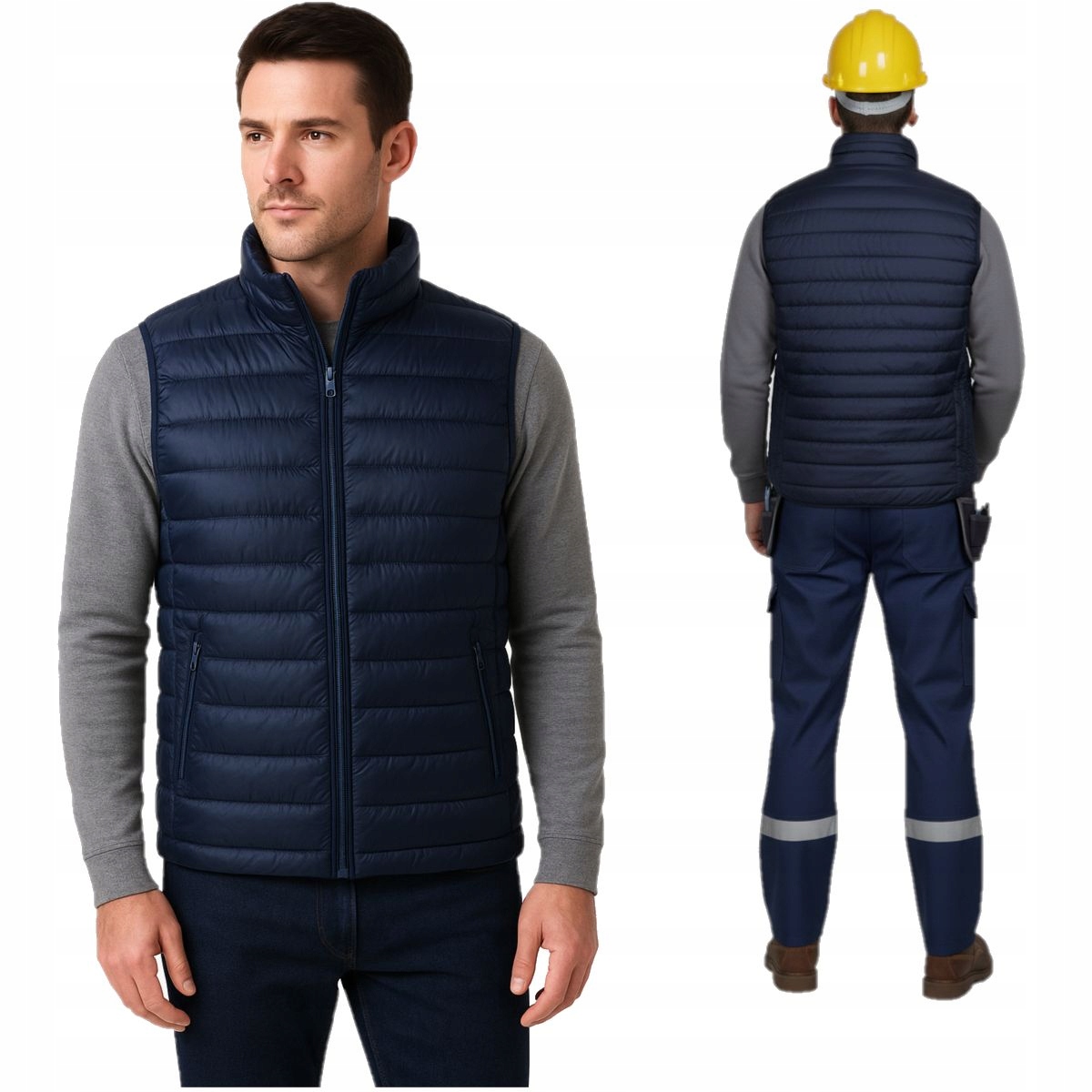 Kamizelka Męska Robocza Bezrękawnik Ocieplany Lekki Ciepły Bhp