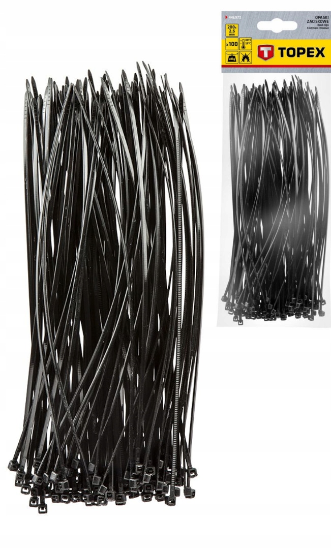 

100x Opaski Zaciskowe Trytka Trytytka 2.5 x 200mm