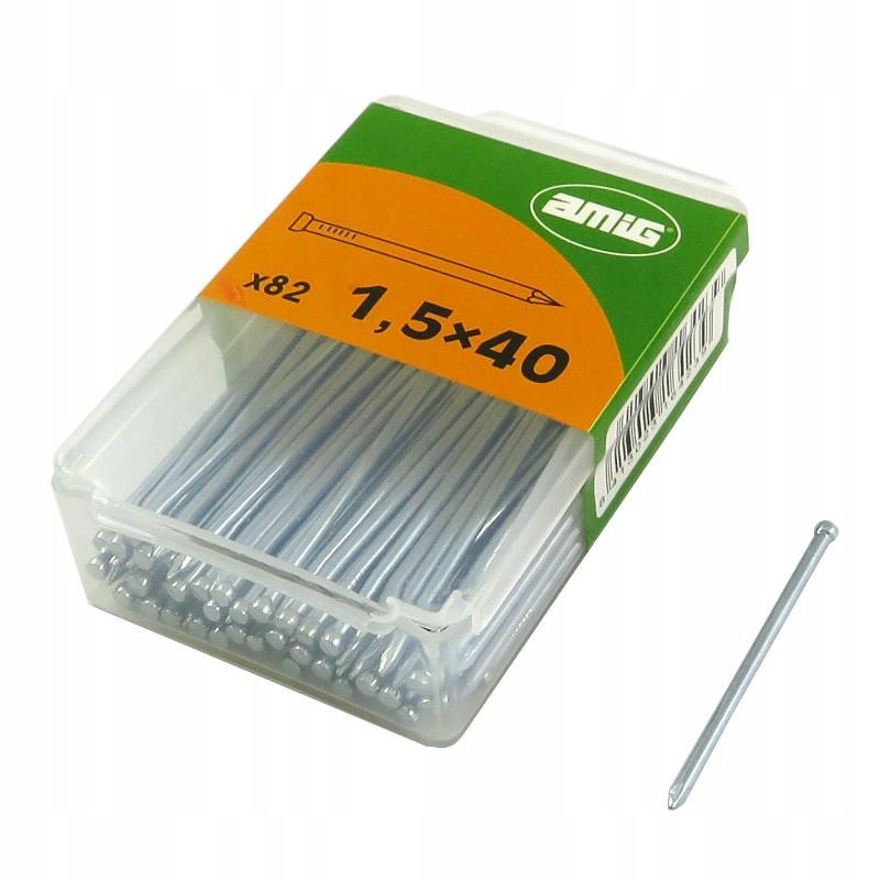 

Gwoździe małe Gwoździki Żelazne 1,5x40mm 82 sztuki