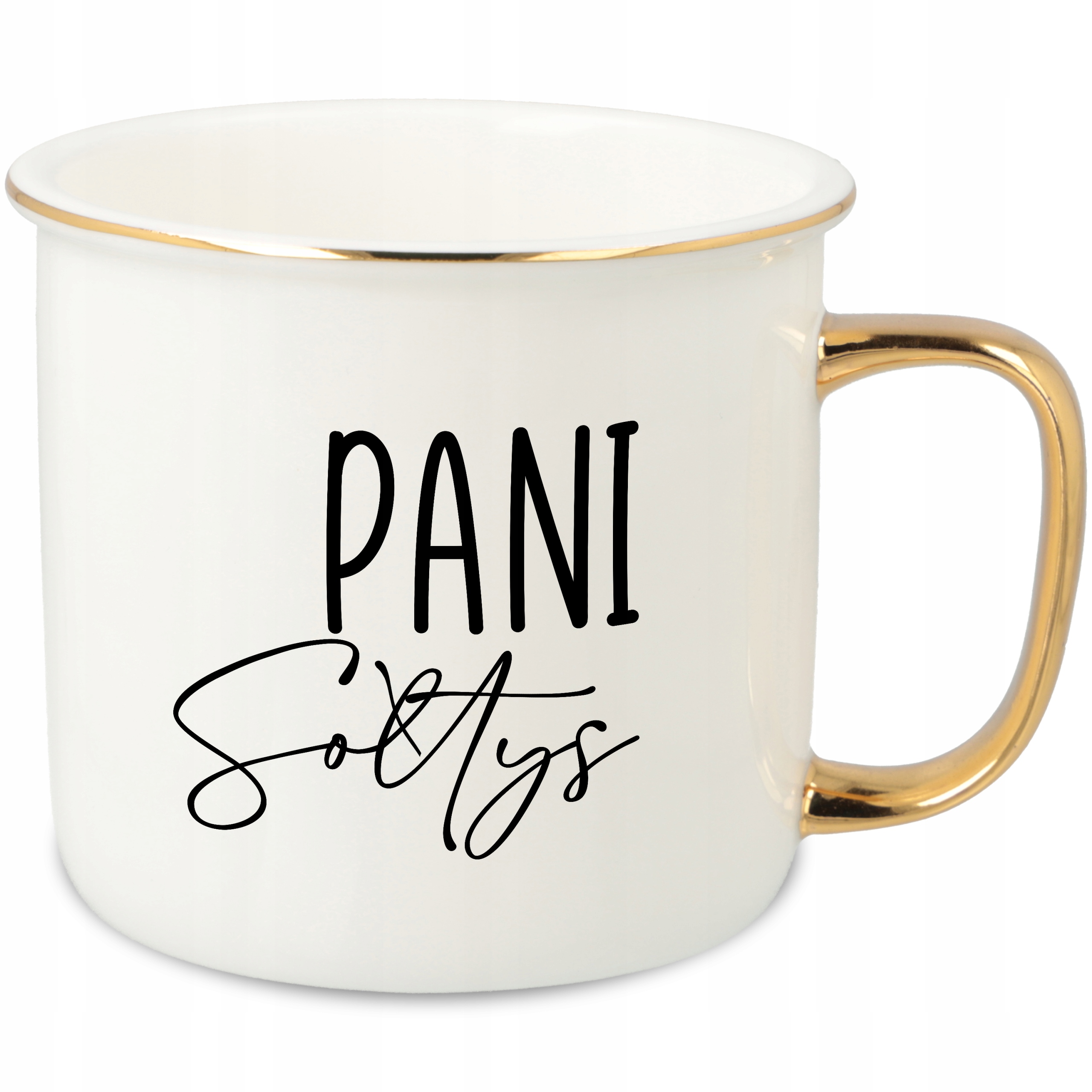 Hrnek Ucho Forma Zlatý Porcelánový Retro Dárek Pro Paní Soltys MIX Vzorů