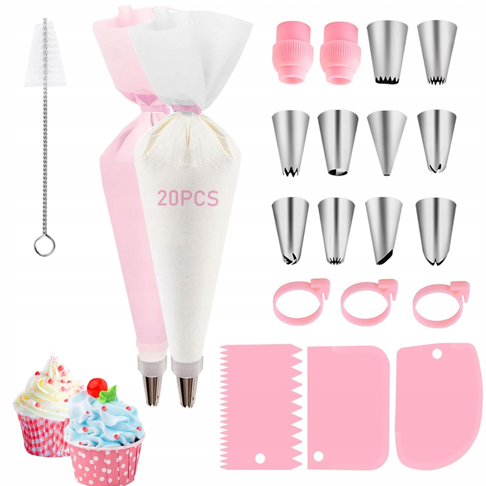 Levně Zadní Zdobička Dortu Dortů Sáček Sada 40EL 10 Nástavců Adaptér Mnohonásobně