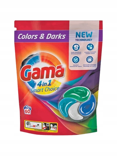 Levně Gama Colors & Darks Kapsle na praní 4W1 60 Kusů