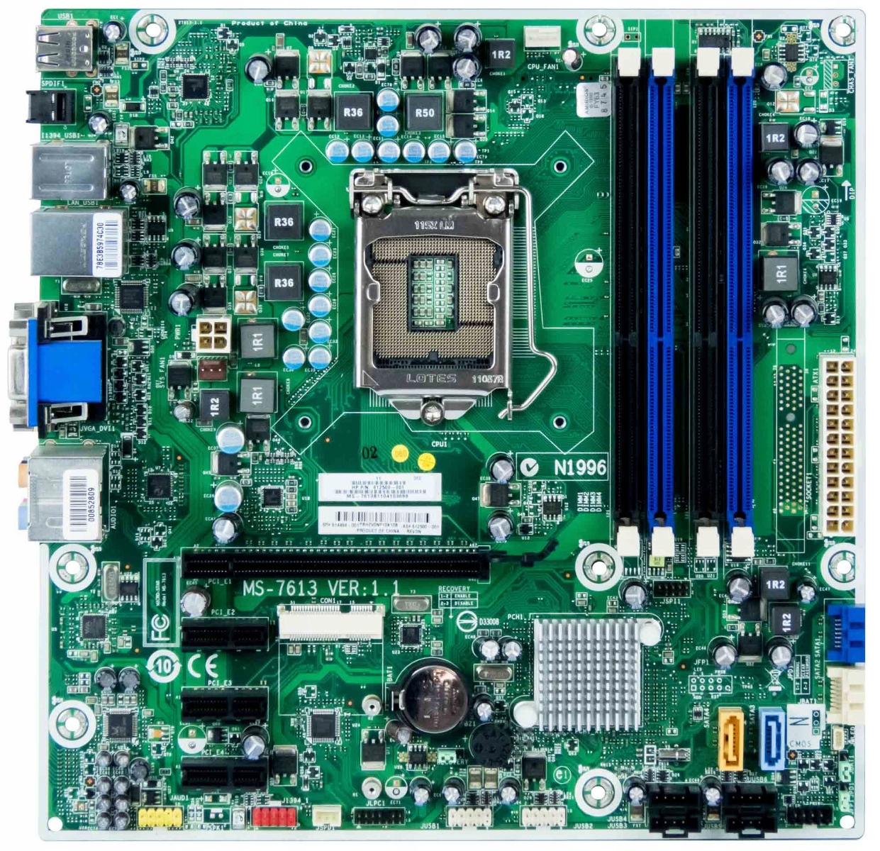 Hp 612500-001 614494-001 str. 1156 DDR3 mATX Pro 3130 7100