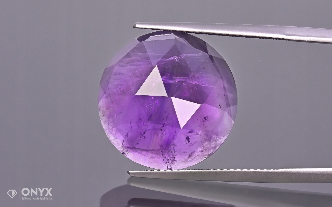 Ametyst fazetovaná růžice kulatá fi 18 mm
