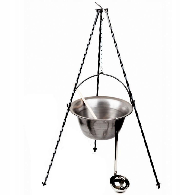 Maďarský kotlík surový, plechový, stojan 14 l