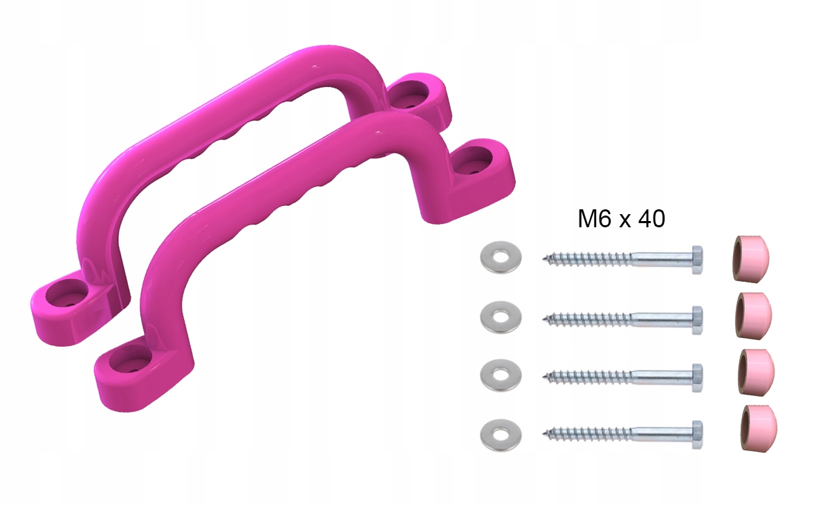 SUN - UCHWYTY RĄCZKI NA PLAC ZABAW 240 mm -2szt Z WKRĘTAMI RÓŻOWE LPK Marka MK-PLAST