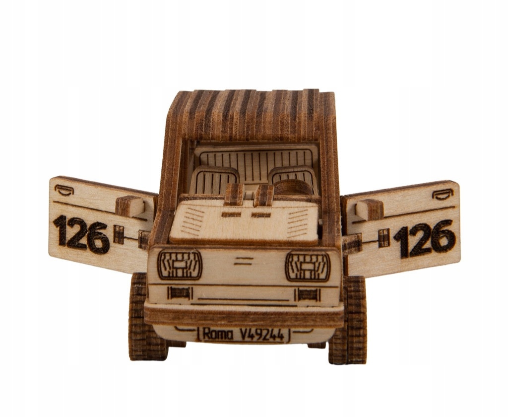 Puzzle 3D jak MALUCH FIAT 126P drewniany samochód auto model do składania EAN (GTIN) 5903641494182