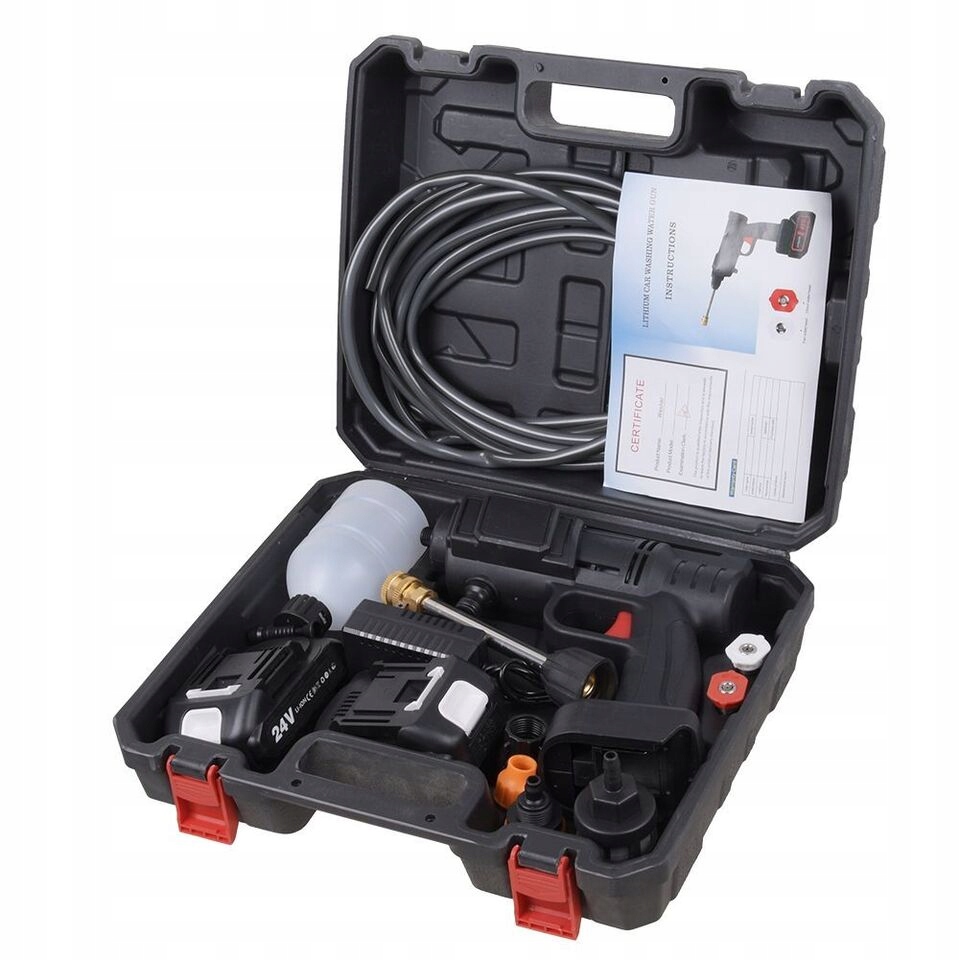 BEZPRZEWODOWA MYJKA WYSOKOCIŚNIENIOWA 300W PRALKA DO CZYSZCZENIA SAMOCHODU 24V Długość węża 5 m