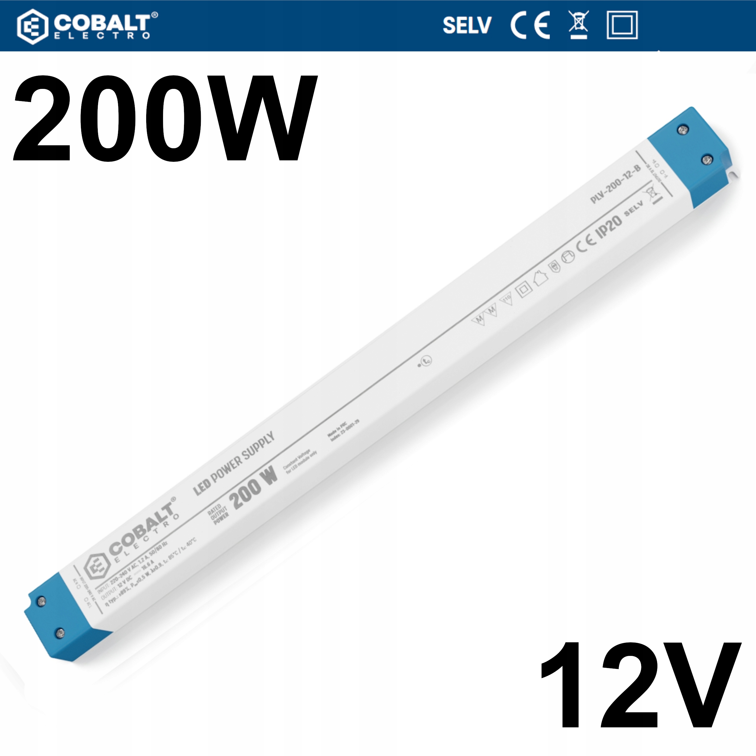 Napájací Zdroj Pre Led Pásky Ultra Slim IP20 Plv 200W 12V