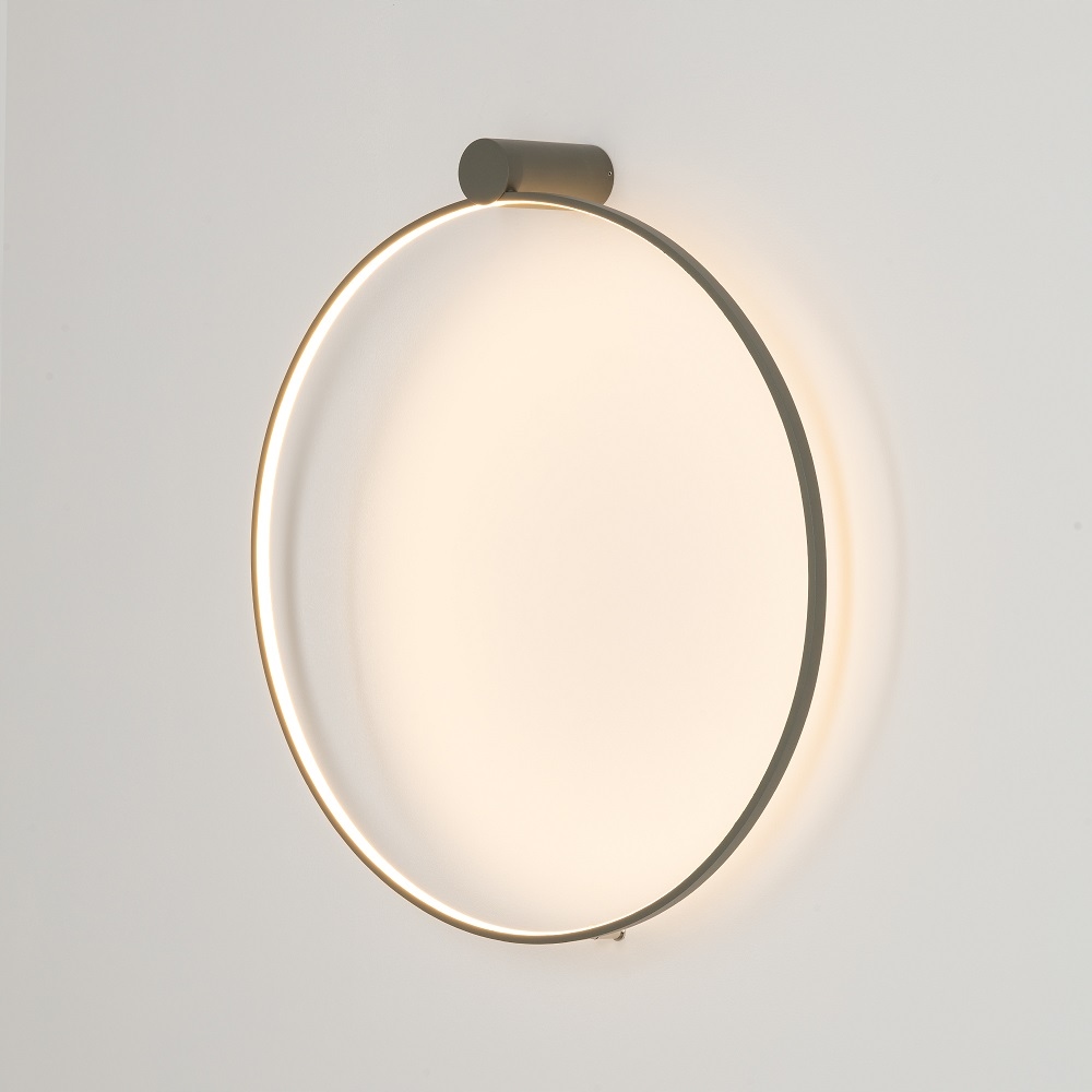Circolo Olivová nástenná lampa s osvetlením Premium Penthouse, moderný krúžok