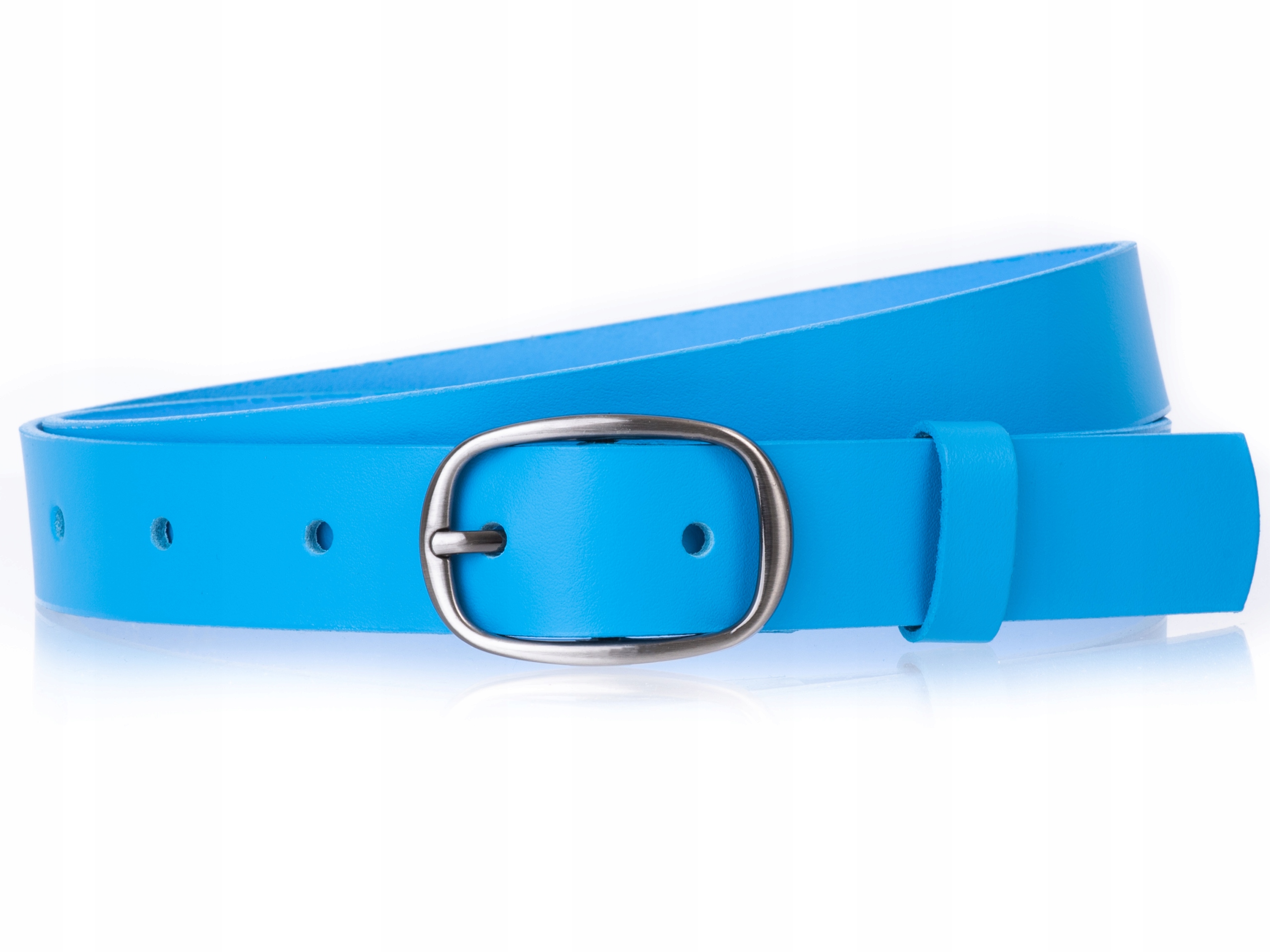 

Pasek do spodni 100% Skórzany Błękitny | r. 115cm