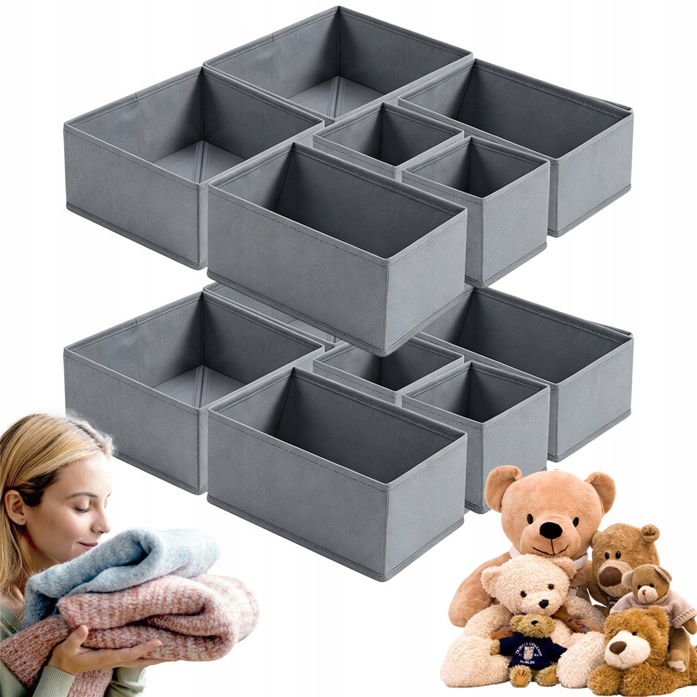 12 x Organizér Na Prádlo Ponožky Do Zásuvky Skříně Set Kontejner S/m/l
