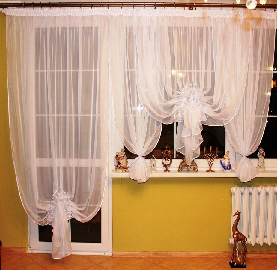 Firank Balkon BOMBKA BIAŁA 600/220 Firanki KRESZ Wysokość 1 cm