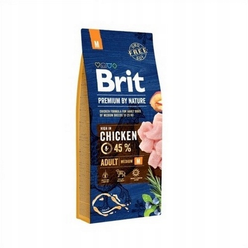 Brit Premium By Nature Adult M 15kg sucha karma dla psów średnich ras
