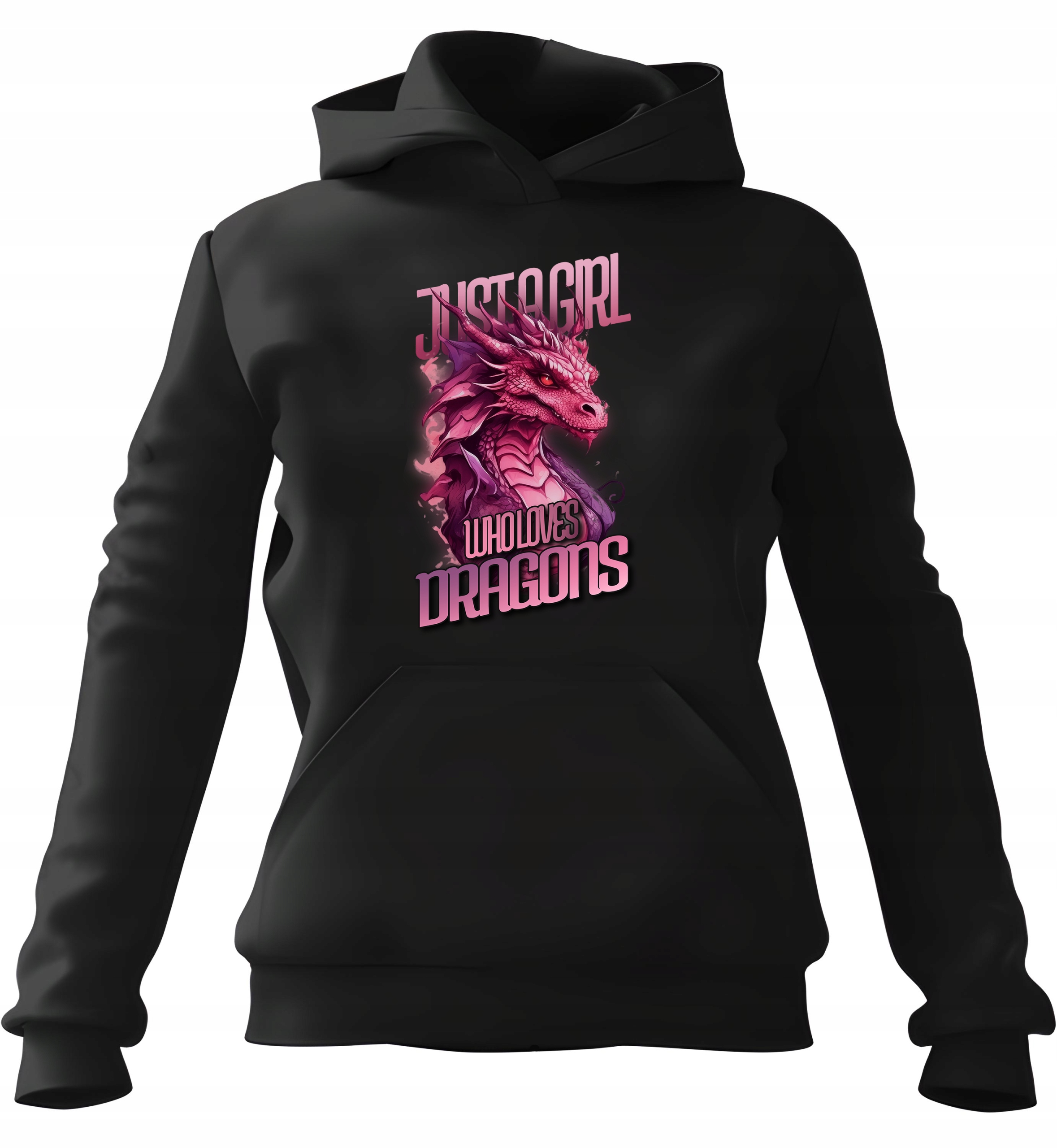 s kapucí mikina s Mikina Girl Who Loves Dragons, černá, velikost M