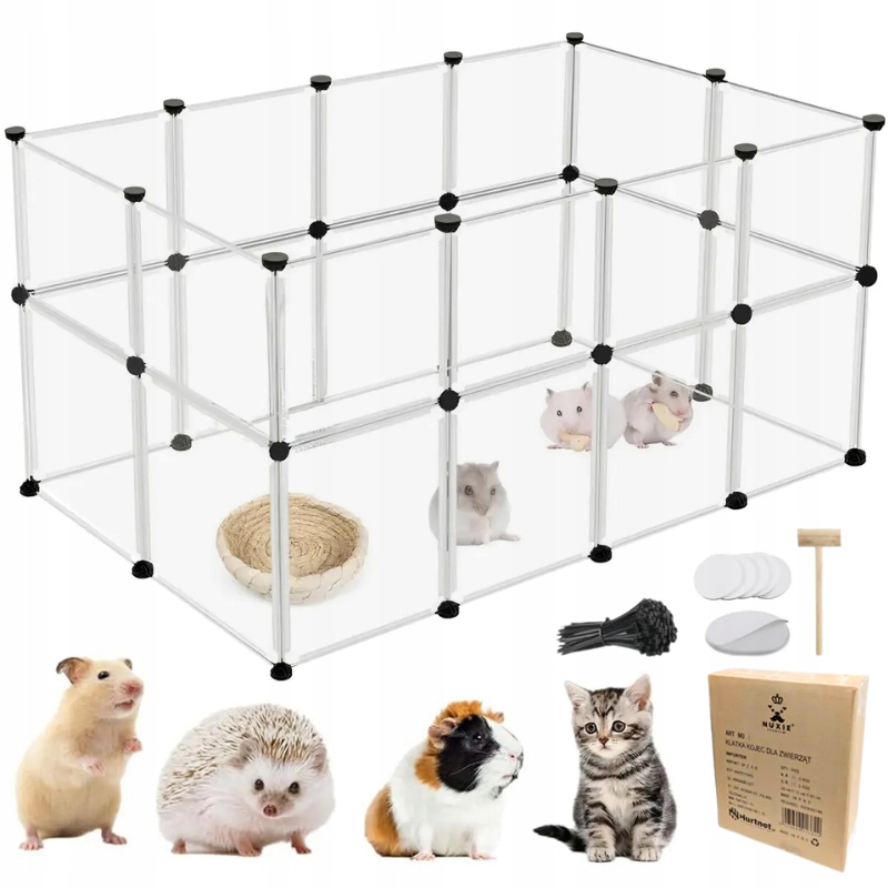 Levně Kotec Skládací Klec Pro Králíky Kočky Psa Štěňat 144x74x74CM