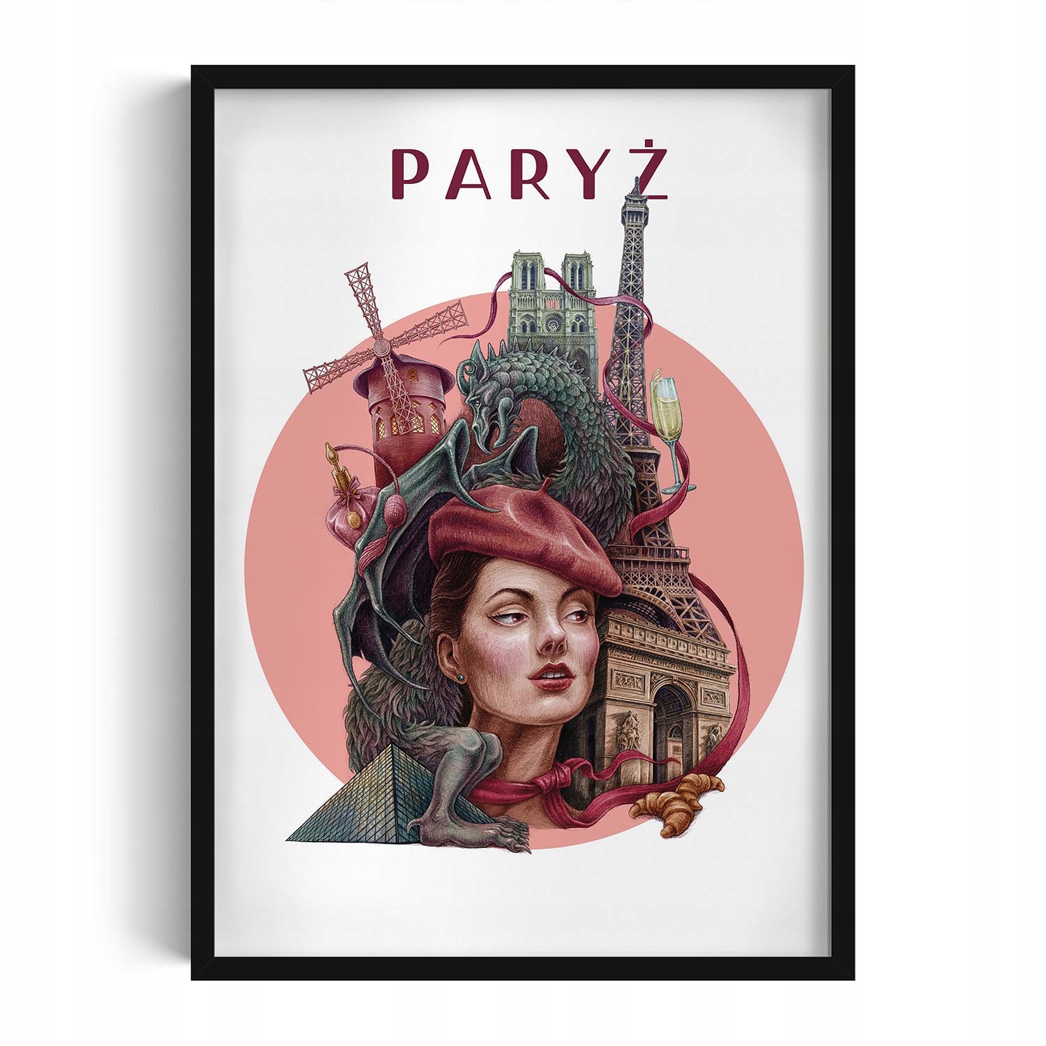 Nástěnný obraz Rozměr 50x70 Paříž Eiffelova věž Notre Dame Moulin Rouge Louvre
