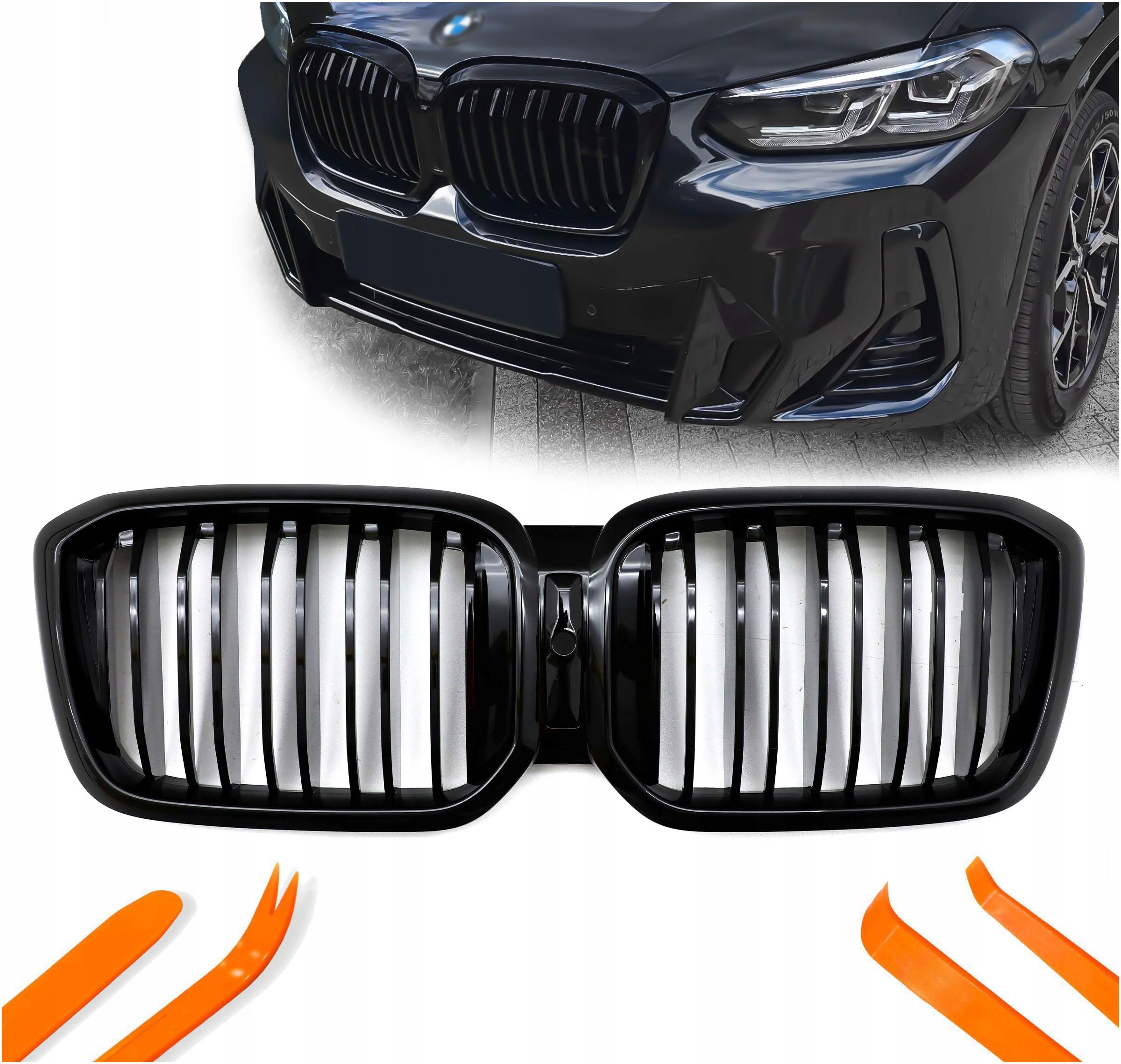 Atrapa Gril Ledviny Bmw X3 G08 22-23 Černý Lesk 2 Žebra