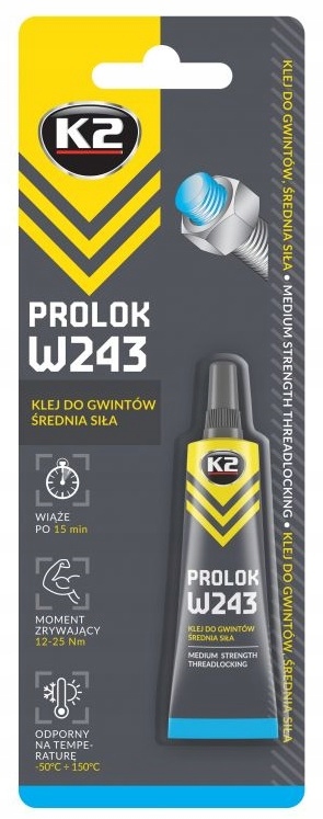 

K2 Prolok 6ML Klej Do Gwintów Śrub Średn.siła