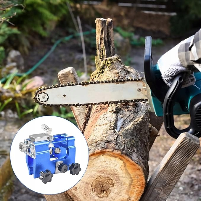 CHAINSAW SHARPENER HAND OPERATED CHAIN TEETH POWER SAW REPAIR TOOL BLUE Marka inna