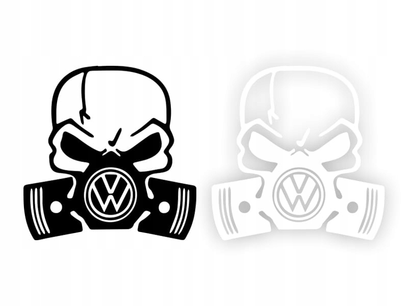 CZACHA I TŁOKI VW - Naklejka na samochód na auto KOLOR