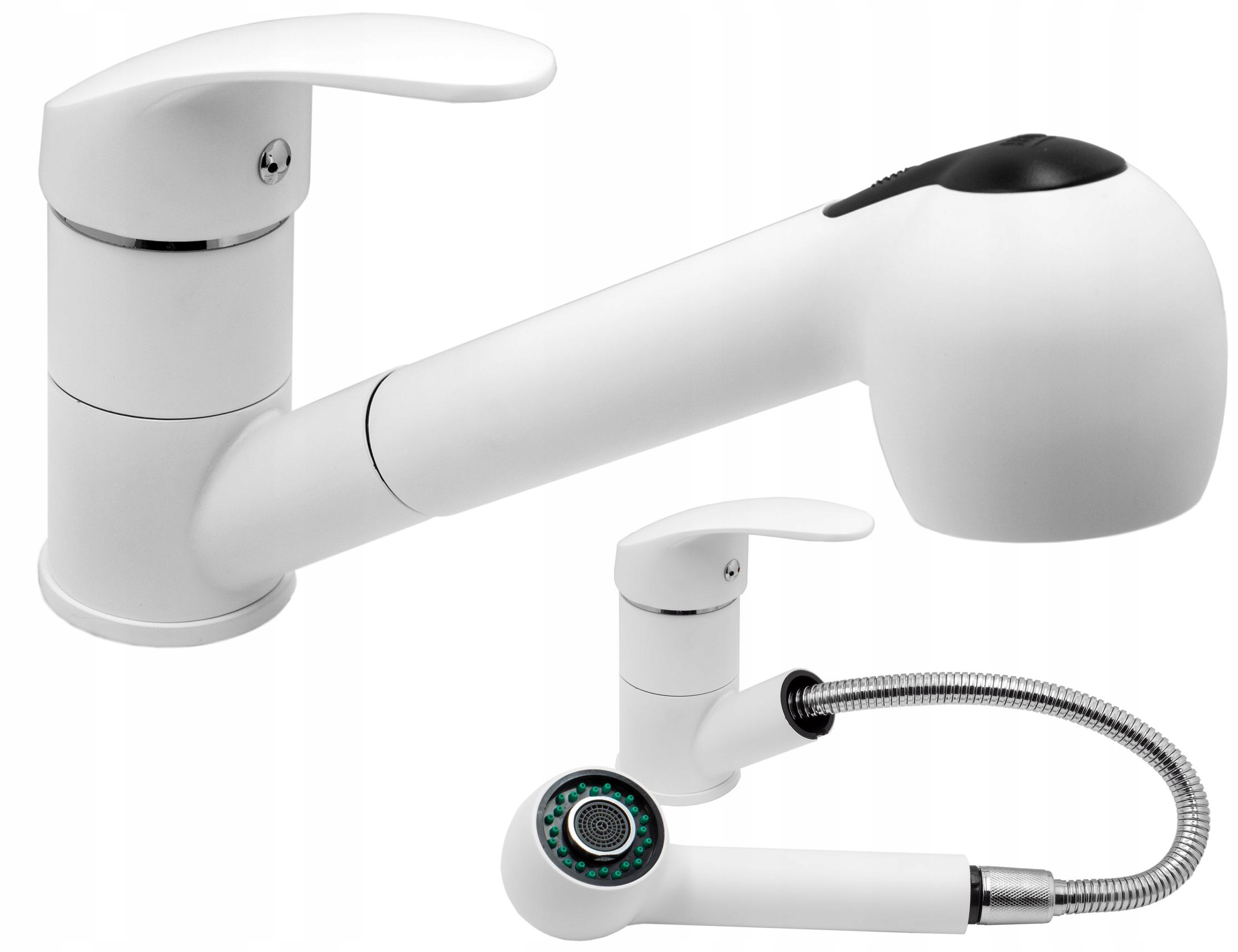 Kuchyňská Bílá Baterie S Výsuvným Výtokem