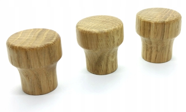 

Gałka Wieszak Pufka Lite Drewno Dąb Zestaw 3 Szt