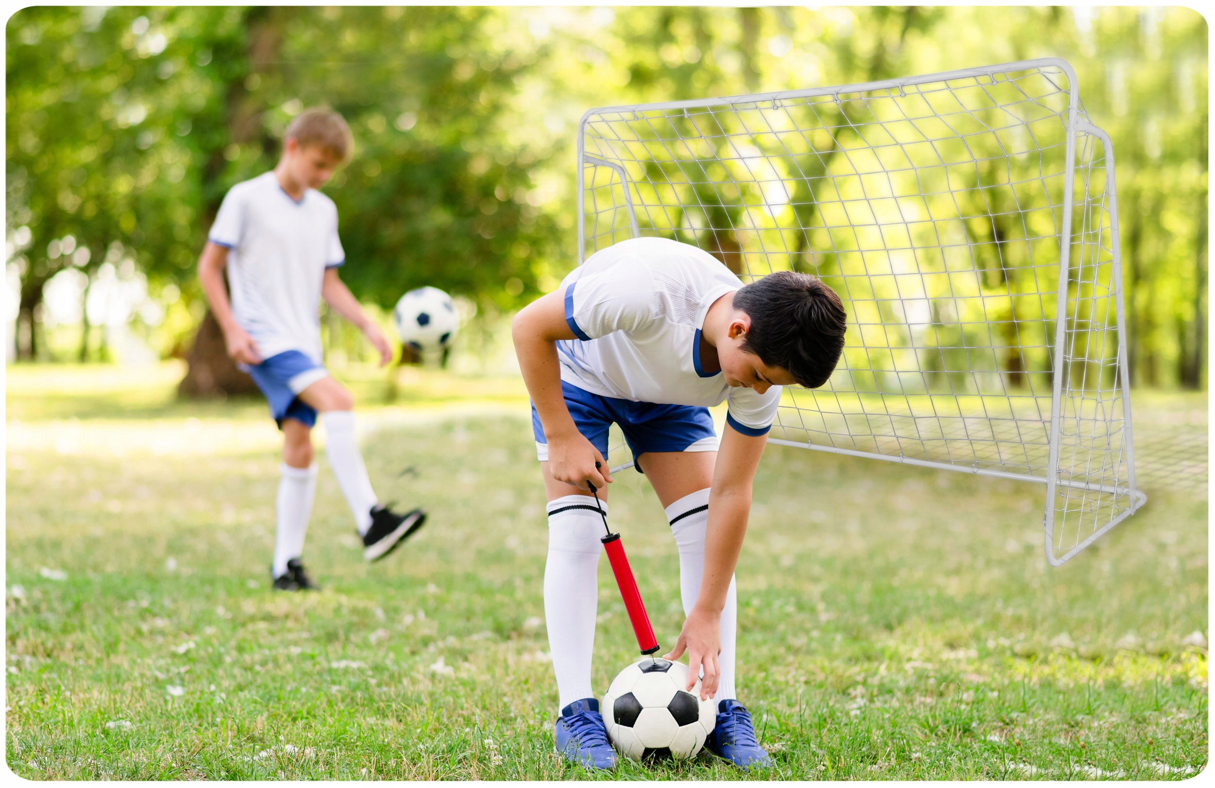 BRAMKA PIŁKARSKA METALOWA 245x155cm MATA CELNOŚCI Model NS-455