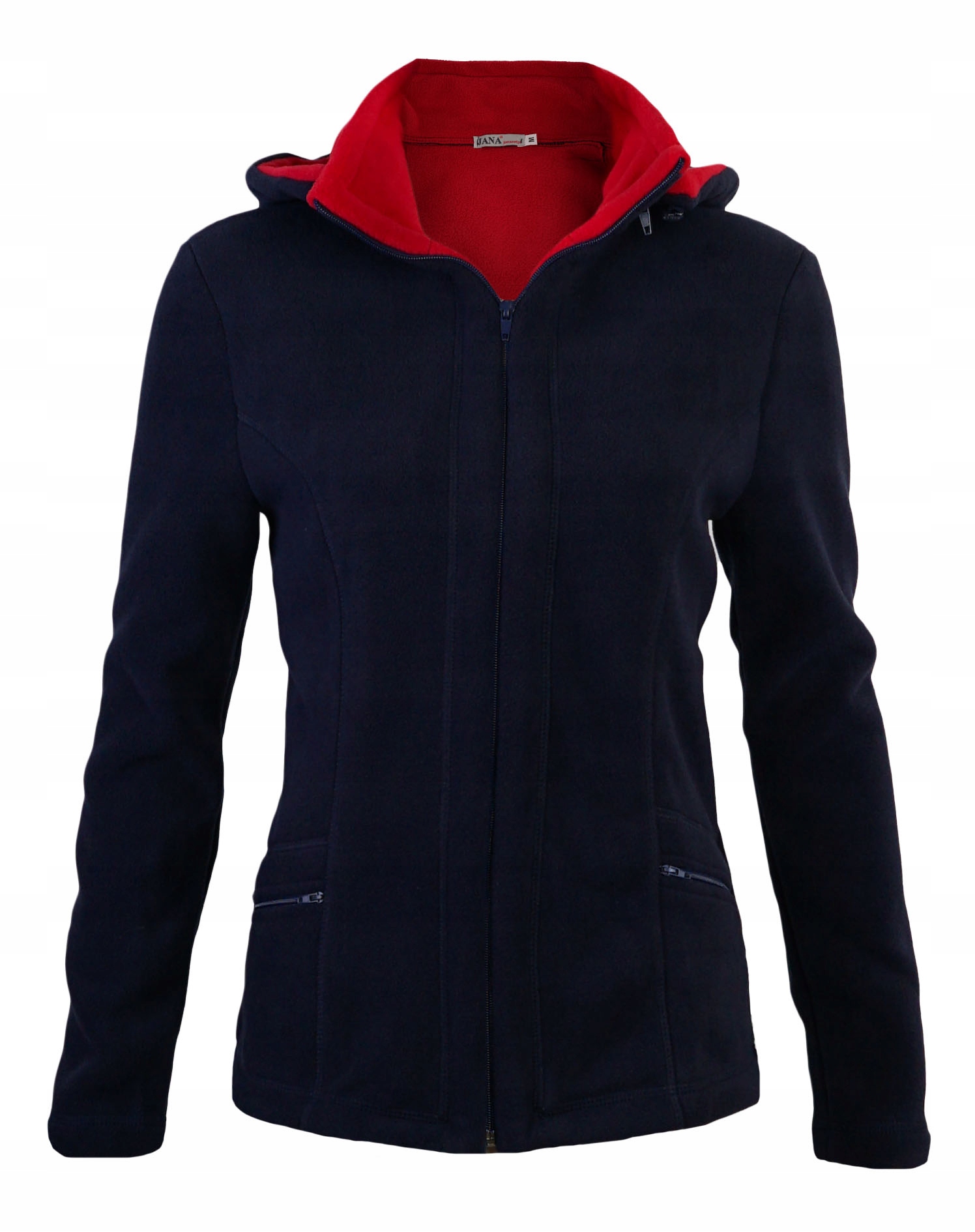 Mikina fleecová s rozepínacím s kapucí, tmavě modrá Jana L