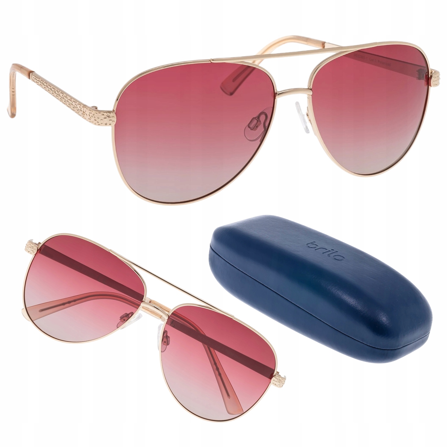 Okulary przeciwsłoneczne damskie z polaryzacją aviator pilotki z etui Brilo