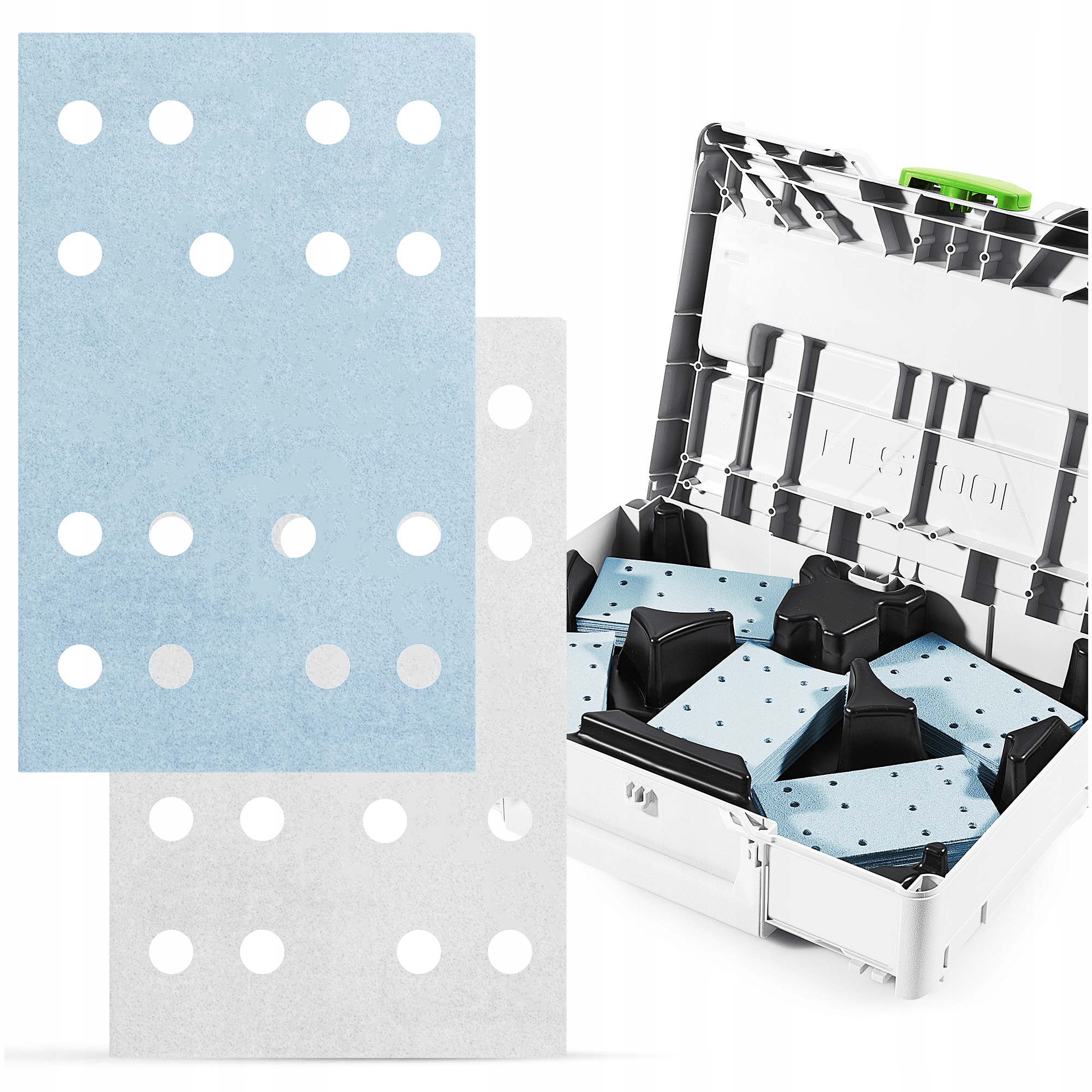 100x Brusné kotouče Brusný papír Festool Rzep Brusky 80x133 Systainer