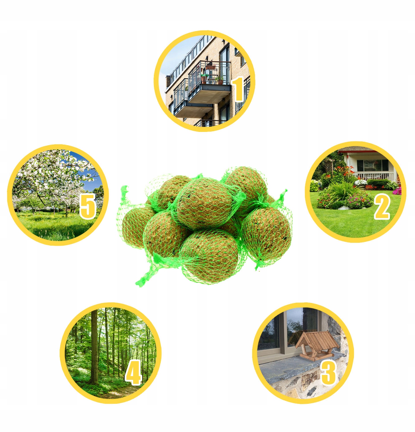 KULE TŁUSZCZOWE KARMA ZE SŁONECZNIK ZIARNO DLA DZIKICH PTAKÓW + KARMNIK Kod producenta Pyzy bile ziarno zimowy pokarm 30 sztuk 90g