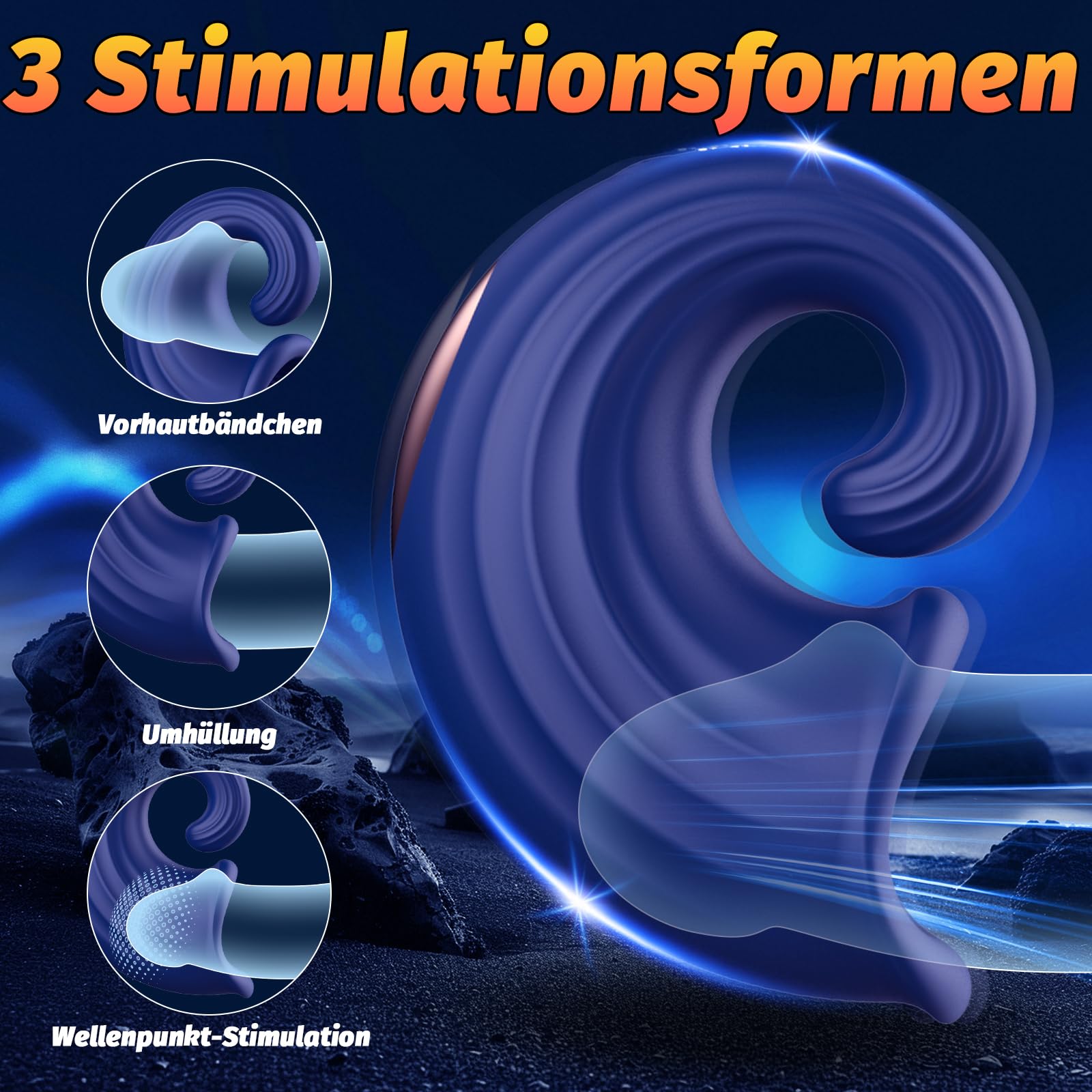 SILICONE Masturbator Dla Mężczyzn Stymulator Erekcji 10 Trybów Wibracji — miniatura 4
