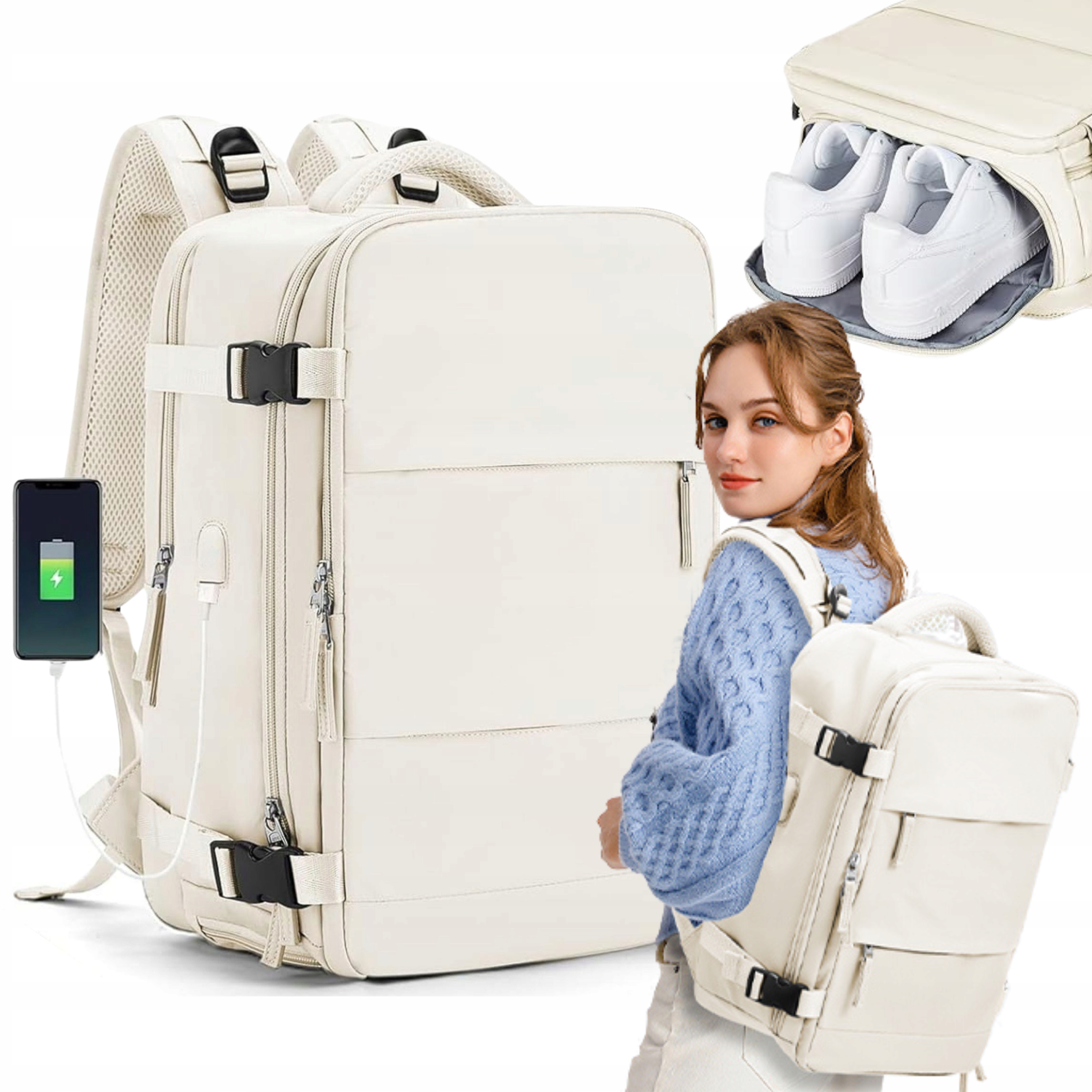 Batoh Městský turistický sportovní pánský dámský taška na notebook 25 L Usb