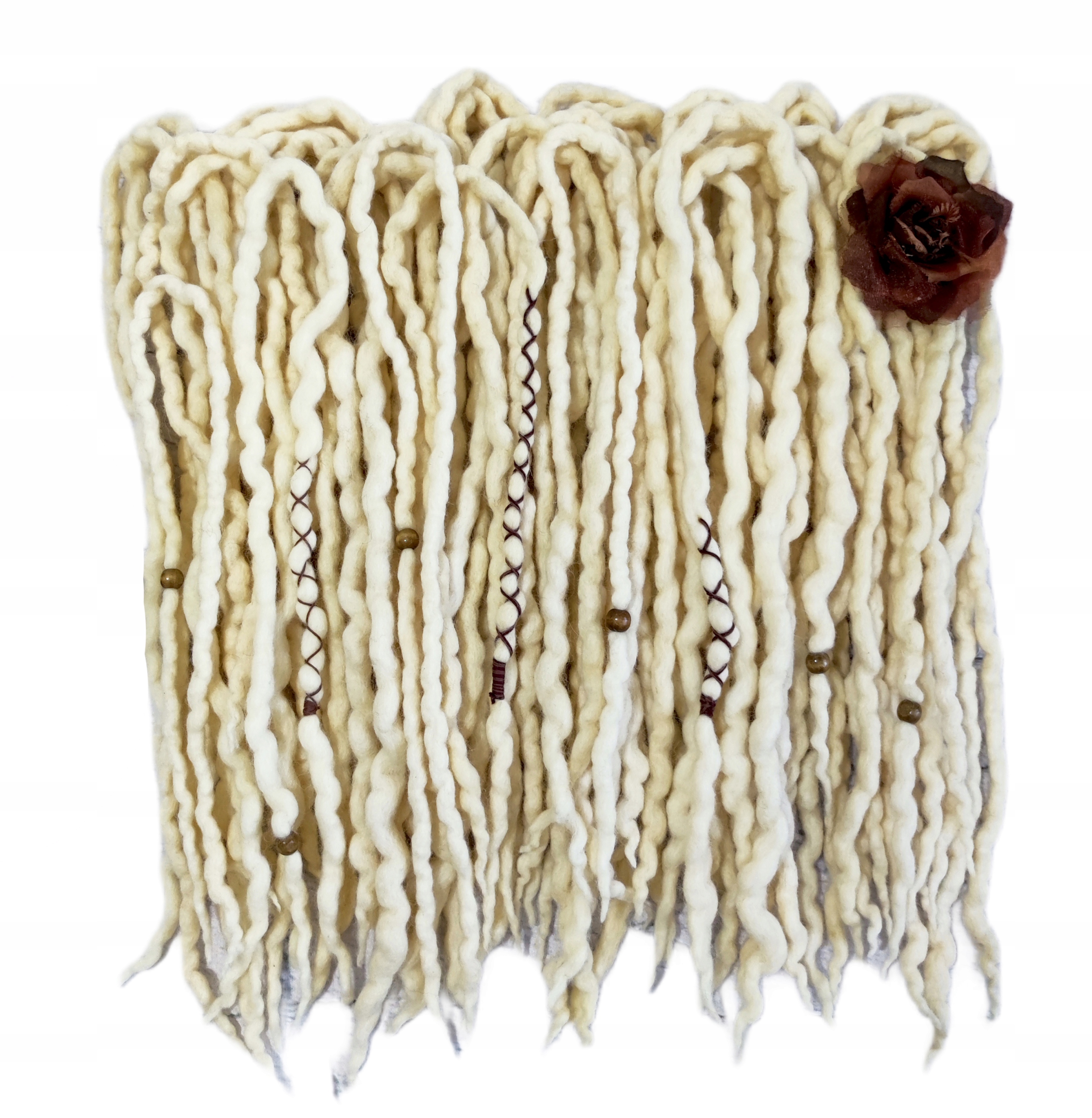 Vlněné pastelky Dredy vlněné, blond, Vanilka a Karamel, 10 kusů