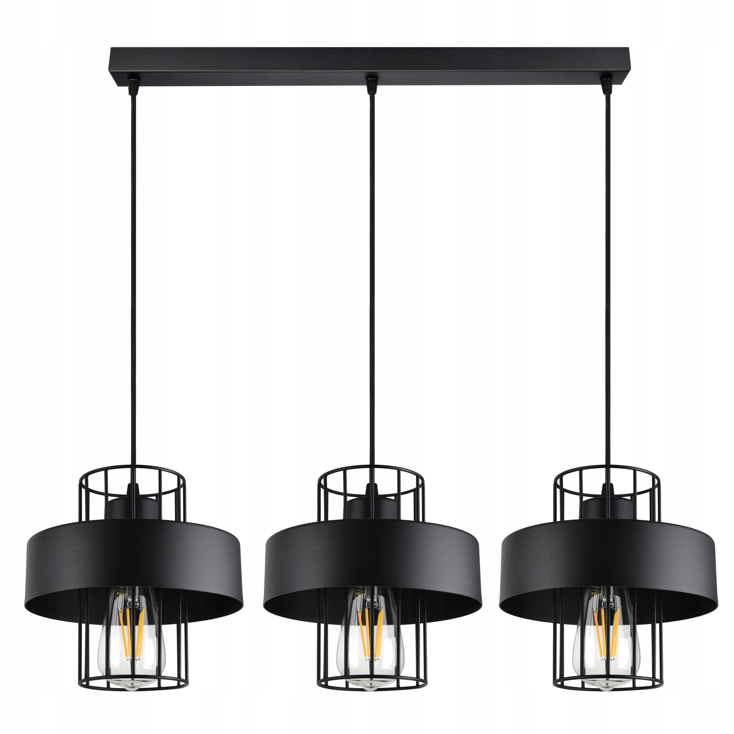 

Lampa Wisząca Żyrandol Plafon Czarny Biały Loft