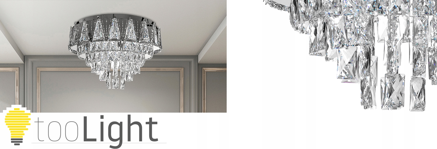 KRYSZTAŁOWA LAMPA SUFITOWA PLAFON GLAMOUR PILOT Zasilanie sieciowe