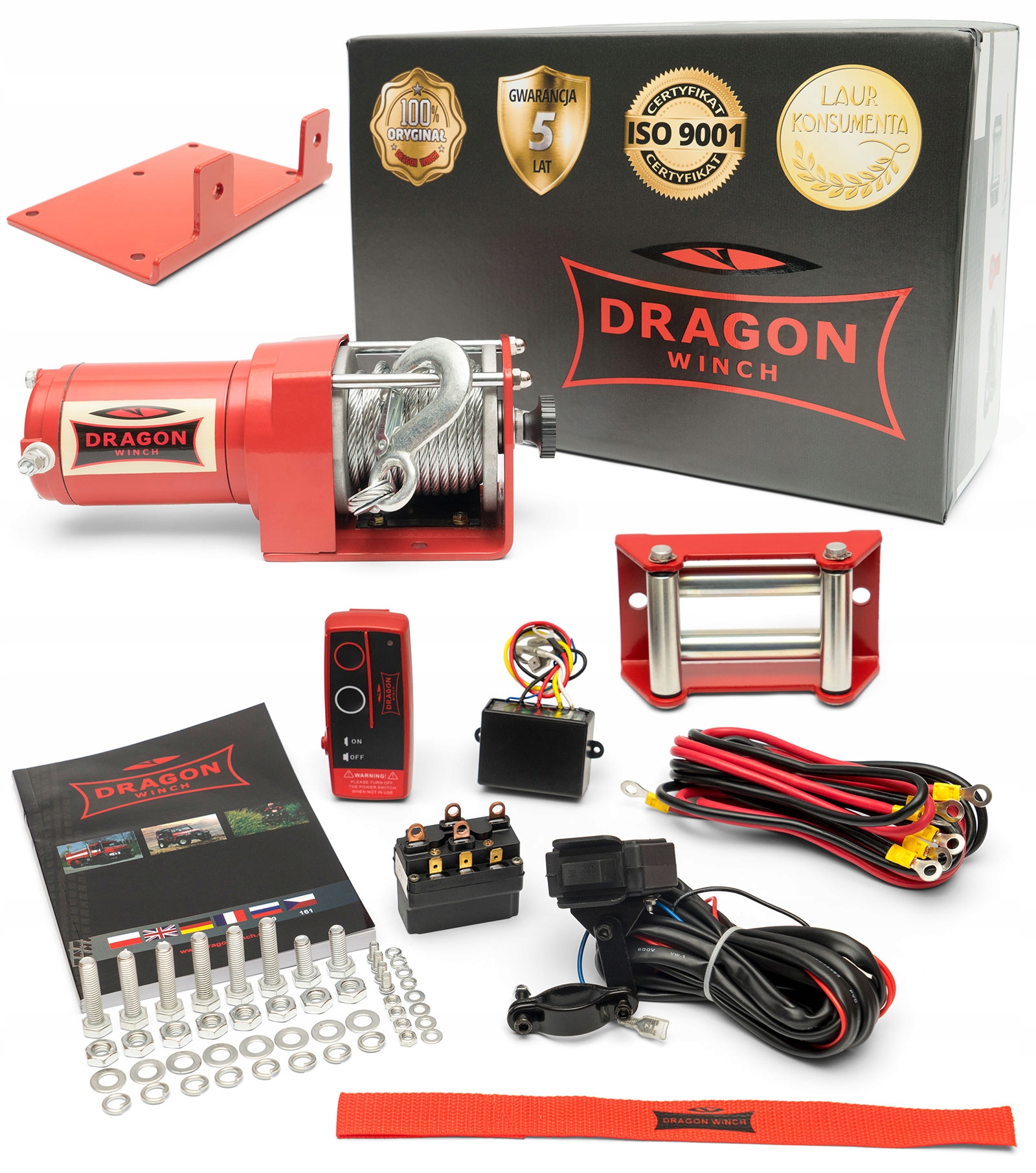 WYCIAGARKA DO QUADA PLUGA 2500lbs PILOT ZDALNY 12V Manufacturer Dragon Winch