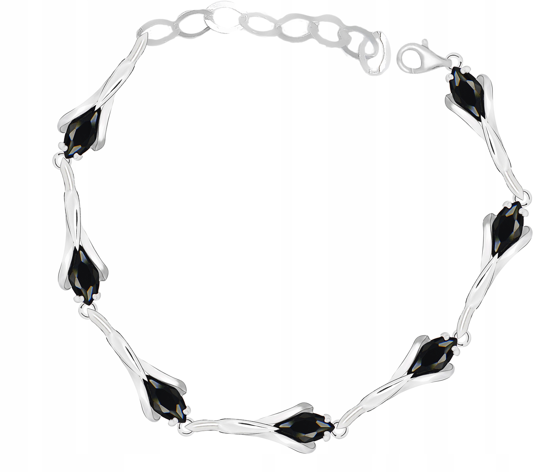 

Srebrna Bransoletka Z Czarnymi Cyrkoniami