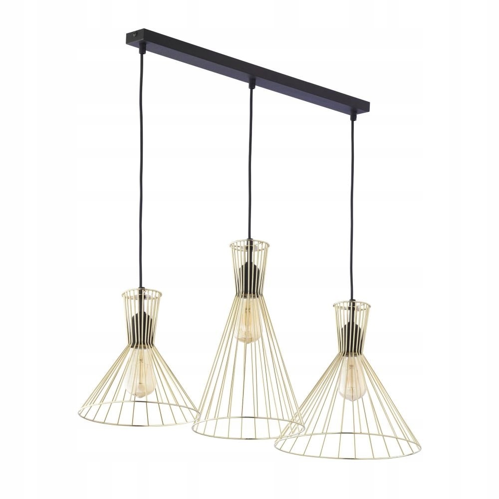 Zlatá kovová trojitá závesná lampa lišta nad stôl Sahara Tk Lighting