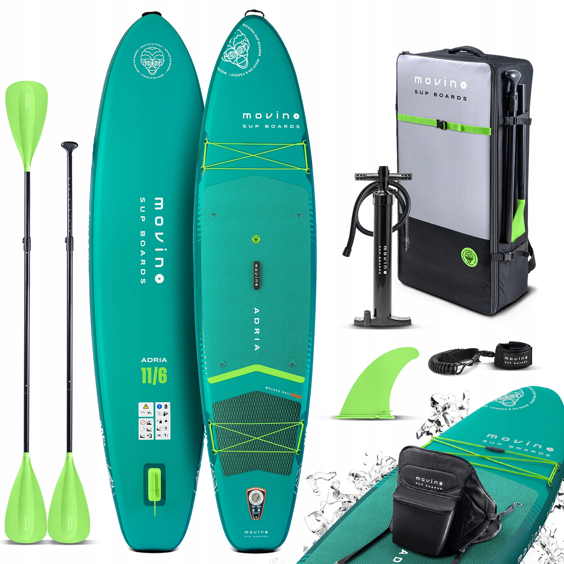 Deska Sup Movino Adria 11'6" stand up paddle z siedziskiem kajakowym 350cm
